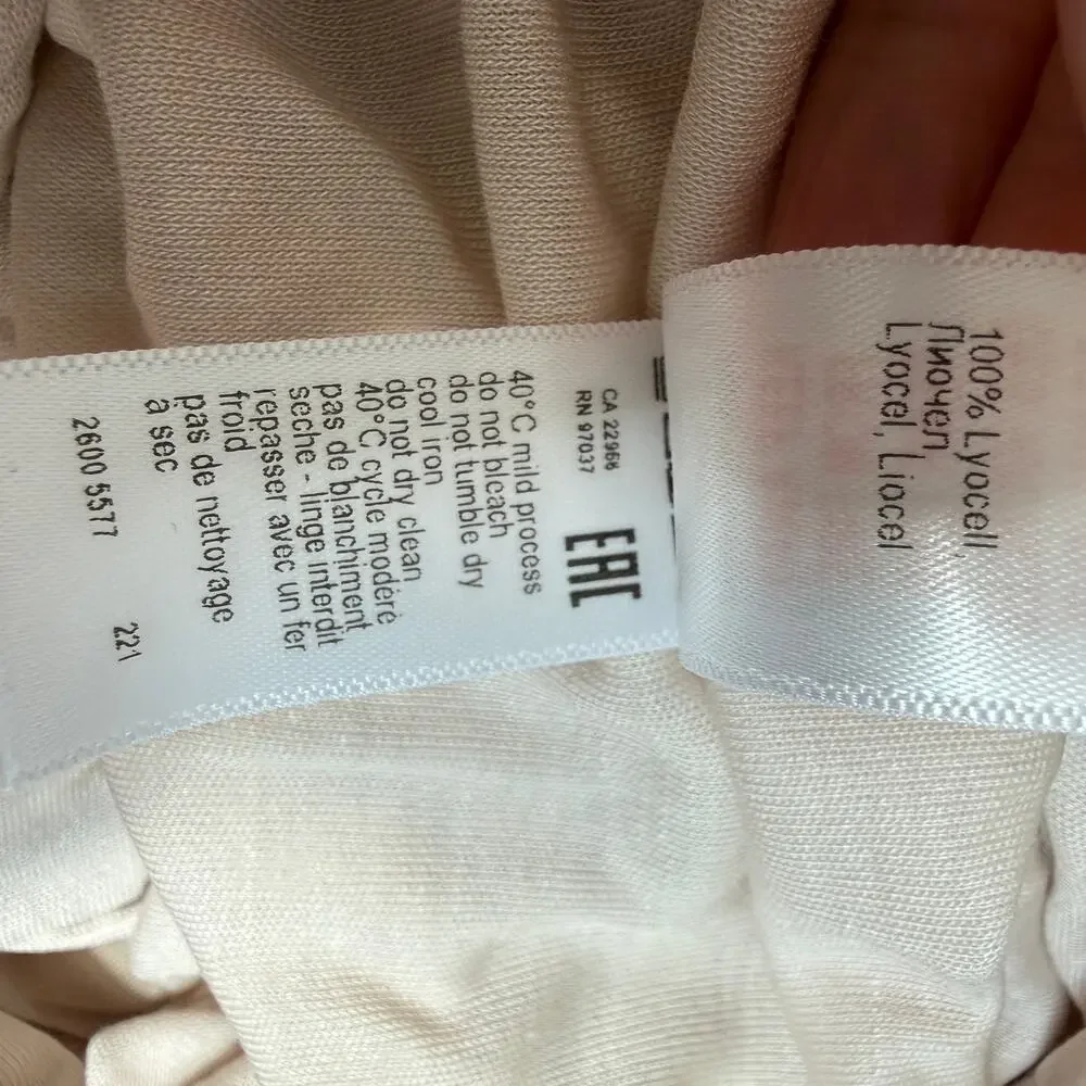 Hanro Natural Comfort  TENCEL Button Front Sleep Shirt Gown Almond Small